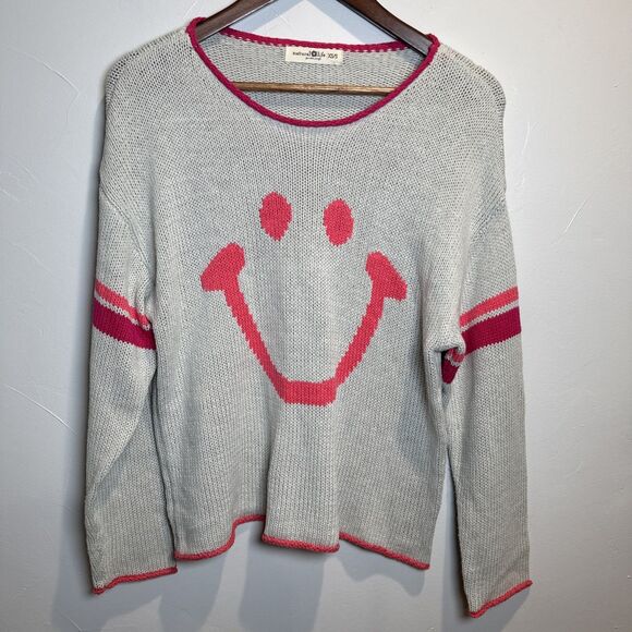 Natural Life Smiley Face Sweater Light Gray Women's Size XS/S - Picture 1 of 12